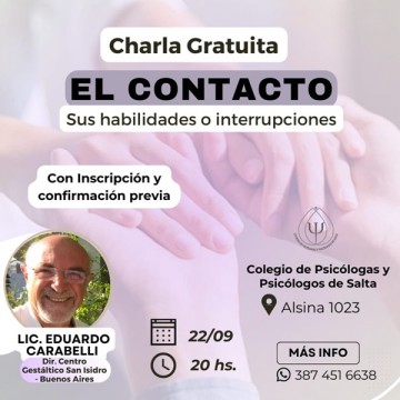 Psicólogos: Eduardo Carabelli brindará una charla en Salta