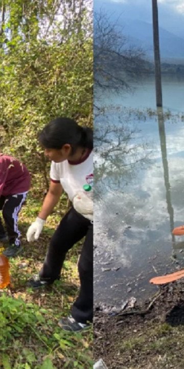Operativo de limpieza en el Dique Las Lomitas