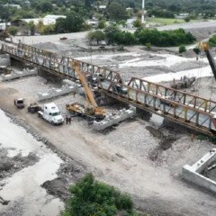 Avanzan las obras del puente en Vaqueros