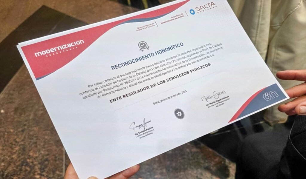 Reconocieron al Ente Regulador por su buena gestión