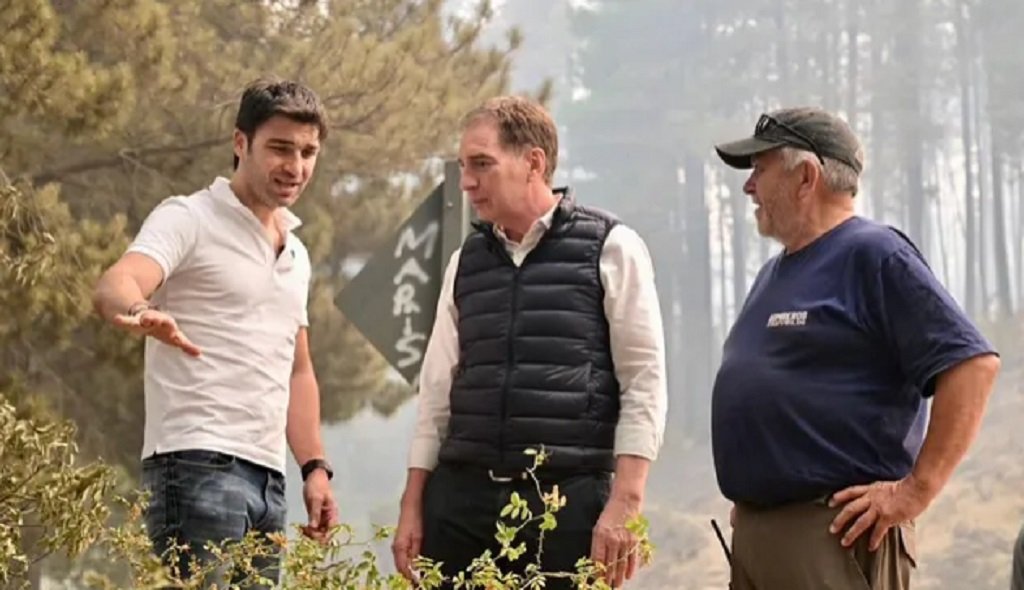 Chubut:  Santilli recorrió la zona de incendios