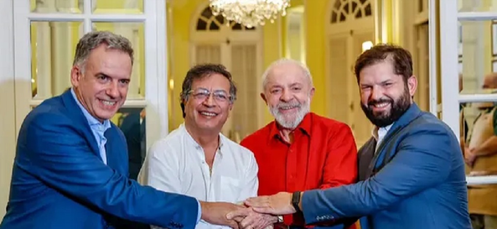 Encuentro entre Lula da Silva, Orsi, Petro, Pedro Sánchez y Boric