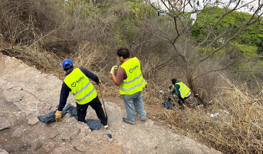 Se realizó un nuevo operativo de limpieza en el cerro San Bernardo