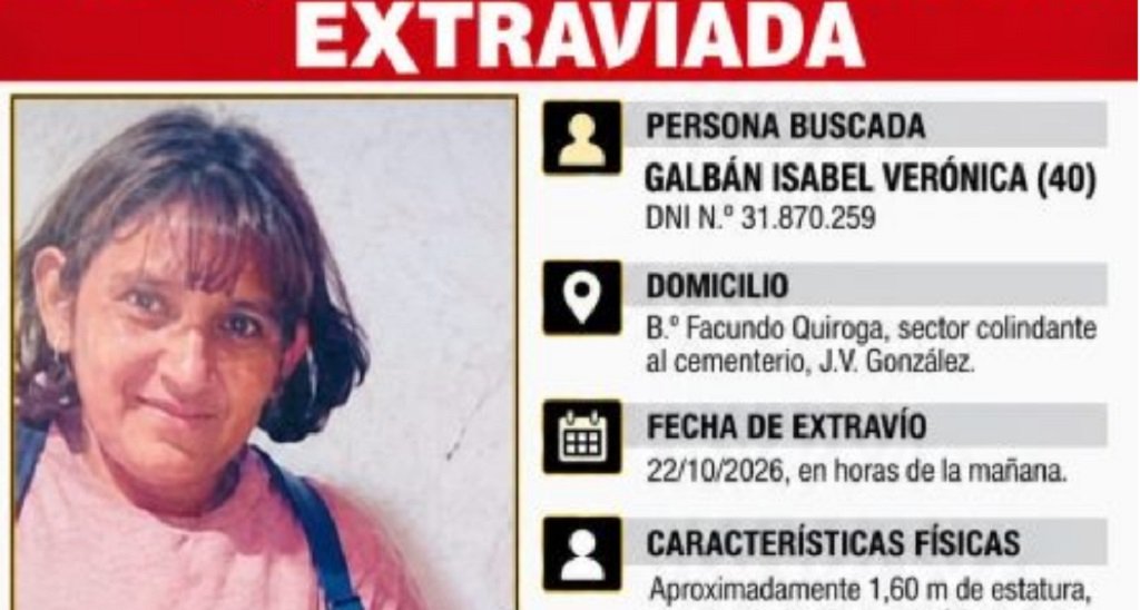 J.V. González: 2 detenidos tras la desaparición de una mujer de 40 años