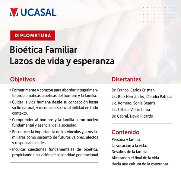 Diplomatura en Bioética Familiar: Lazos de vida y esperanza