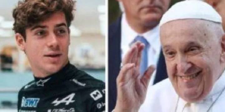 Franco Colapinto rindió homenaje al Sumo Pontífice