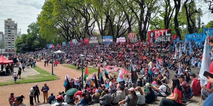 Unidad Piquetera realizó una marcha contra Javier Milei
