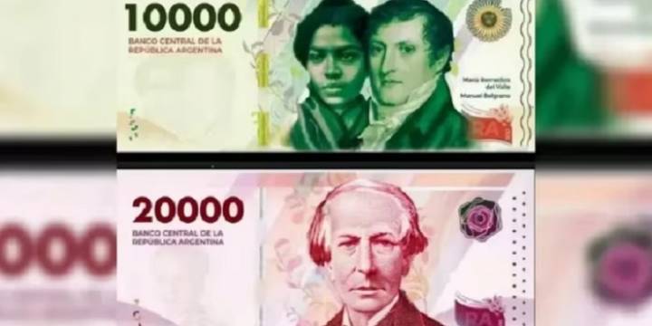 El Banco Central aprobó los billetes de $10.000 y $20.000