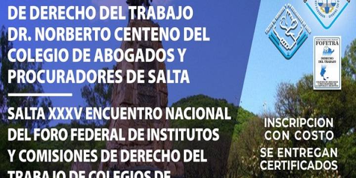 Jornada y Encuentro Nacional de Abogados en Salta